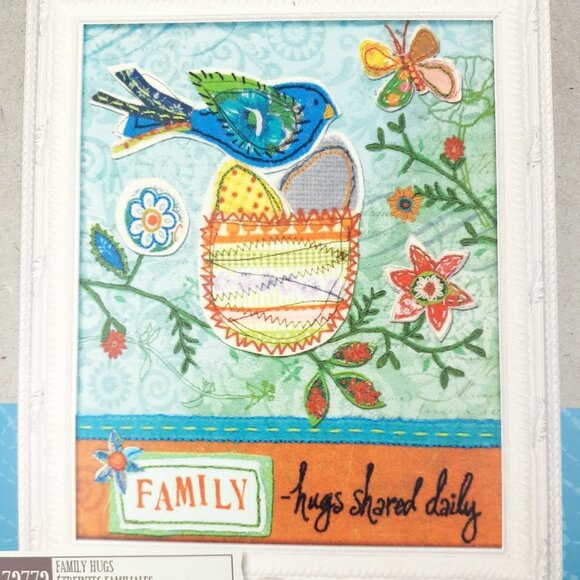 Dimensions Embroidery Kit Family Hugs Stitch Fabric Applique Birds Flowers B25 - Picture 2 of 3